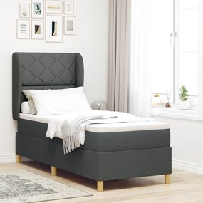 Boxspring Ágy Matracokkal Sötét Szürke 80x200 cm Szövet