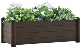 kávészínű kerti PP magaságyás 100 x 43 x 35 cm