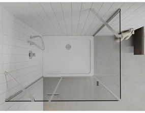 Mexen Roma zuhanykabin 70 x 100 cm, 6mm átlátszó üveg, króm profil + Vékony zuhanytálca, 854-070-100-01-00-4010