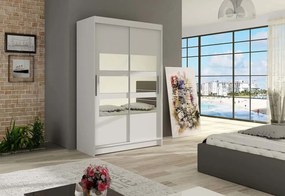 MIAMI V tolóajtós ruhás szekrény tükörrel, 120x200x58, sonoma