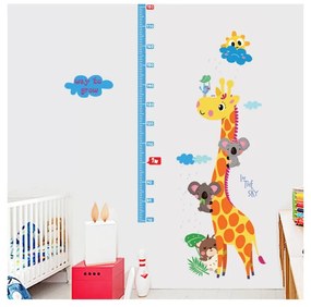 Magasságmérős gyerek matrica ajtóra-falra 60x120 cm Giraffe &amp; Koalas – Ambiance