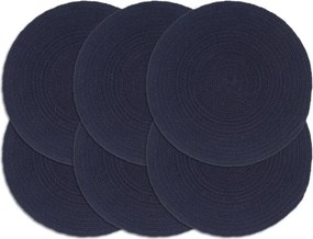 vidaXL 6 db sima tengerészkék kerek pamutalátét 38 cm