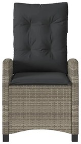 szürke polyrattan dönthető kerti szék párnákkal