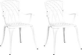 vidaXL Kerti Szék 2 pcs Fehér 53 x 51 x 88,5cm Alumínium