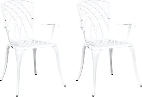 vidaXL Kerti Szék 2 pcs Fehér 53 x 51 x 88,5cm Alumínium