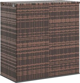 Barna Polyrattan Kerti Párnatartó Doboz 100 X 49 X 103,5 Cm