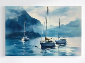 Poszter Tájkép Víz Öböl Hegyek Hajó Yacht Vitorlás 120x80