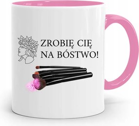 Rózsaszín Bögre Kozmetikusnak Istenem Ajándék nyomott mintával