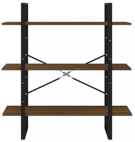 barna tölgyszínű szerelt fa könyvszekrény 100 x 30 x 105 cm