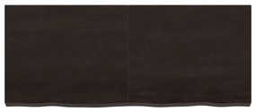 sötétbarna kezelt tömör tölgyfa fali polc 120 x 50 x (2-6) cm