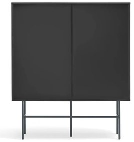 Fekete-antracitszürke magas komód tolóajtóval 120x140 cm Nube – Teulat