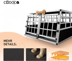 BRUNO kutyaszállító box, 89x70x51cm, ezüst/fekete Cadoca