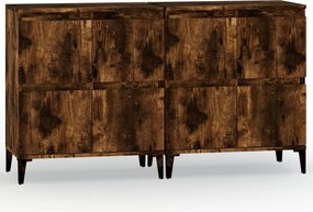 vidaXL 2 db füstös tölgy színű szerelt fa tálalószekrény 60x35x70 cm