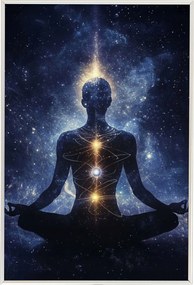 Poszter Alumínium Keret Lótusz Figura Meditáció Zen Csakra Harmónia 40x60