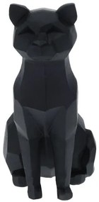 Ülő macska geometric dekoráció, 20 cm, fekete