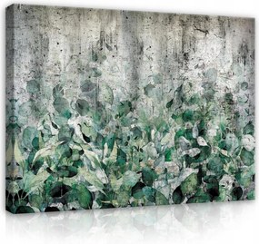 Vászonkép falikép zöld szürke botanikus levelek 100 x 75