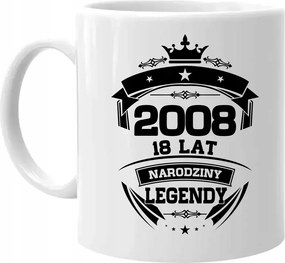 2008 Egy legenda születése 18 éves Nyomtatott Bögre Ajándék 18. Születésnapra