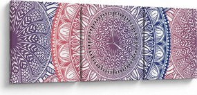 Mandala kép (órával) (90x30 cm)