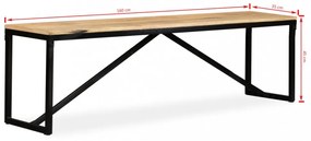 tömör mangófa pad 160 x 35 x 45 cm