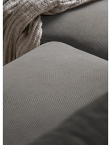 Szürke kordbársony kinyitható sarokkanapé (bal oldali) Lofty Lilly – Miuform