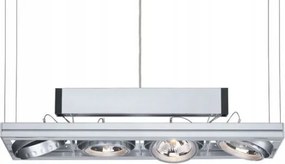 Függesztett lámpatest téglalap alakú fekete 40W/830 4xAR111 Led konyhába nappaliba