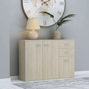 vidaXL sonomatölgy színű forgácslap tálalószekrény 105 x 30 x 75 cm