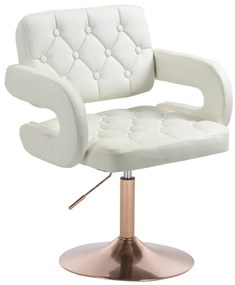 HR8403N Fehér modern műbőr szék arany lábbal