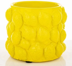 Modern design Kaspó kerámia sárga 10x12x12 belső lyuk 8cm