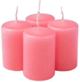 Adventi gyertya készlet, 6 x 4cm - Rózsaszín