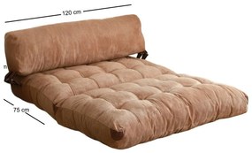 Összecsukható kanapé Összecsukható Kadife 2 Camel