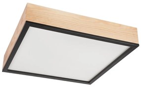 Lamkur Mennyezeti lámpa NATURAL SQUARE 4xE27/15W/230V 48x48 cm fenyő/fekete LD-PD-9.6/SOSNA/CZARNY