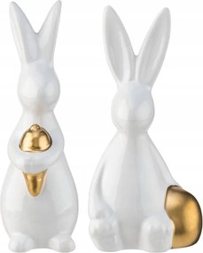 Dekoratív húsvéti figura szett 2 nyuszi fehér 13 cm Livarno Home