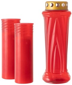 NEXOS Temetési gyertya piros 28 cm 3 db