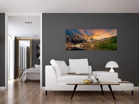 Kép - Visszaverődés a hegyi tóban (120x50 cm)