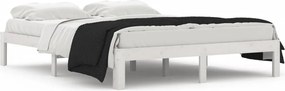 vidaXL King Size fehér tömör fa ágykeret 150 x 200 cm