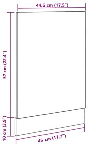Mosogatógép panel betonszürke 45x3x67 cm