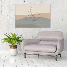 Kép - Line art csók (90x60 cm)