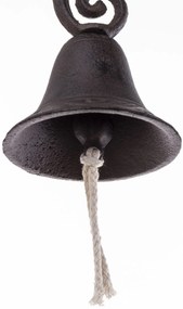 Öntöttvas fekete madárka pár fali kolomp jutakötéllel 28x15x10cm