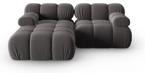 Sötétszürke bársony kanapé 191 cm Bellis – Micadoni Home