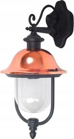 Kültéri kerti fali lámpa klasszikus alsó fekete réz V-tac