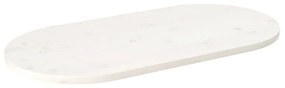 fehér tömör fenyőfa ovális asztallap 90x45x2,5 cm