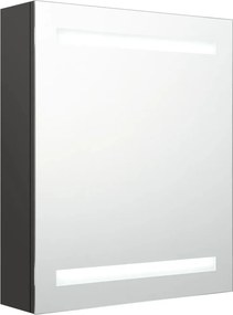 vidaXL antracitszürke LED-es tükrös fürdőszobaszekrény 50 x 14 x 60 cm