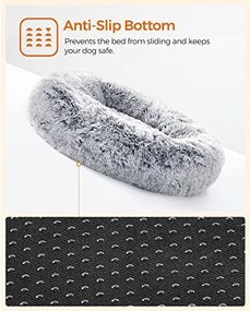 Kutyafekhely bolyhos puha kör alakú, 60 cm, szürke