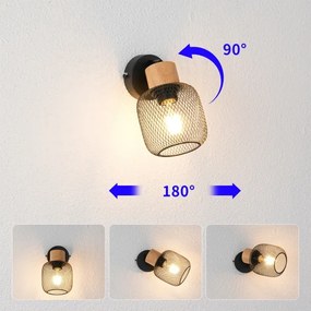 Brilagi - BASKLITE fali spotlámpa 1xE27/15W/230V kaucsukfa/fekete