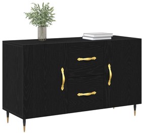 Oldalszekrény Fekete Tölgy 100x36x60 cm Mérnöki Fa