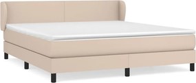 vidaXL cappuccino színű műbőr rugós ágy matraccal 160 x 200 cm