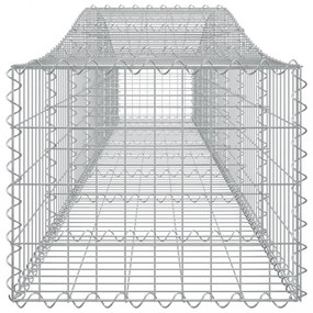 vidaXL 3 db íves horganyzott vas gabion kosár 400x50x40/60 cm