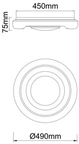 Globo 483111-40 - RADA LED mennyezeti lámpa 40W, 49 cm átmérő