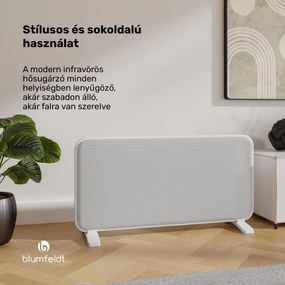 Blumfeldt SwiftWave infravörös fősugárzó, 2000 W, akár 20 m², érintésvezérlő alkalmazás, grafén
