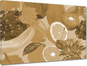 Vászonkép 90x60 Gyümölcsök szépia árnyalatokban